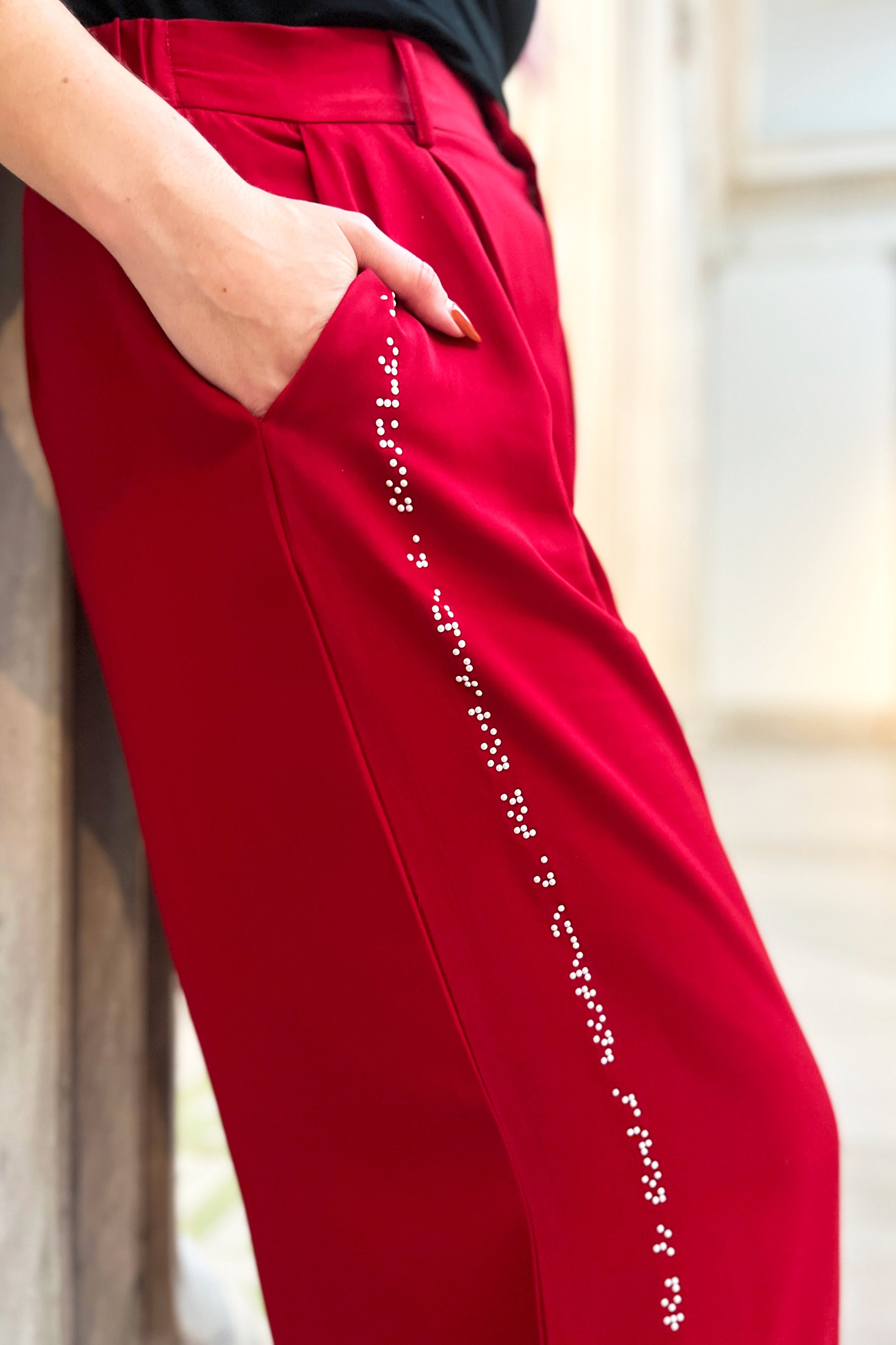 Red Wide Leg Pants – Aille Design