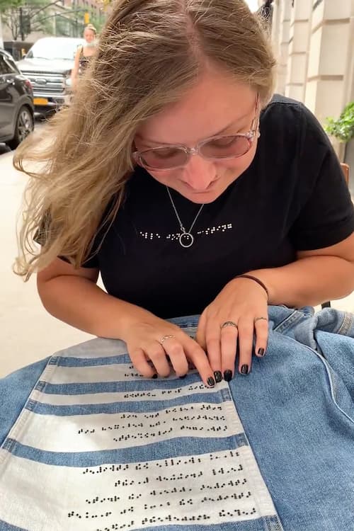 Custom Text Braille T Shirt